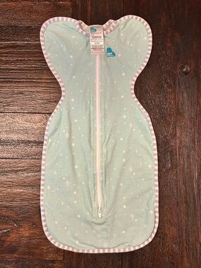 Love to Dream Swaddle Up Sleep Sack- Organic Cotton 0.2 TOG- Mint Star Print- NB